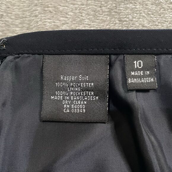 Kasper 3 Piece Suit Women’s Size 10 Black 3 Button Jacket Pants Skirt Lined NEW - Picture 10 of 15